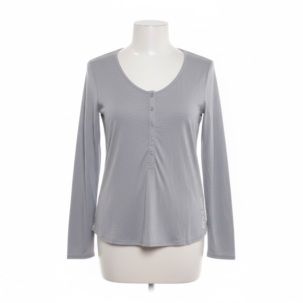 Victorias Secret XL Gray DREAM Henley Top Long Sleeve Pajama Sleep Lounge Casual